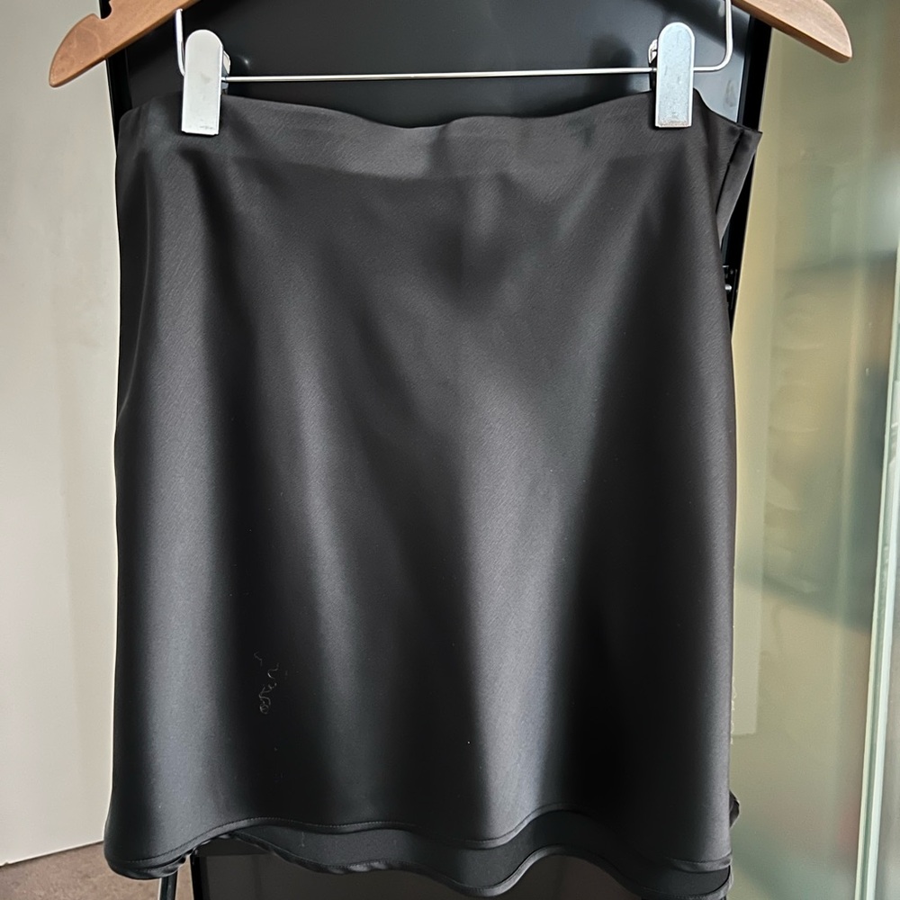 Dynamite Black Satin Mini Skirt
